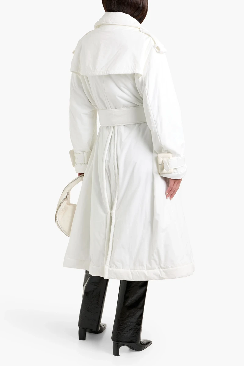 Double-Breasted Padded Cotton Trench Coat вид 3