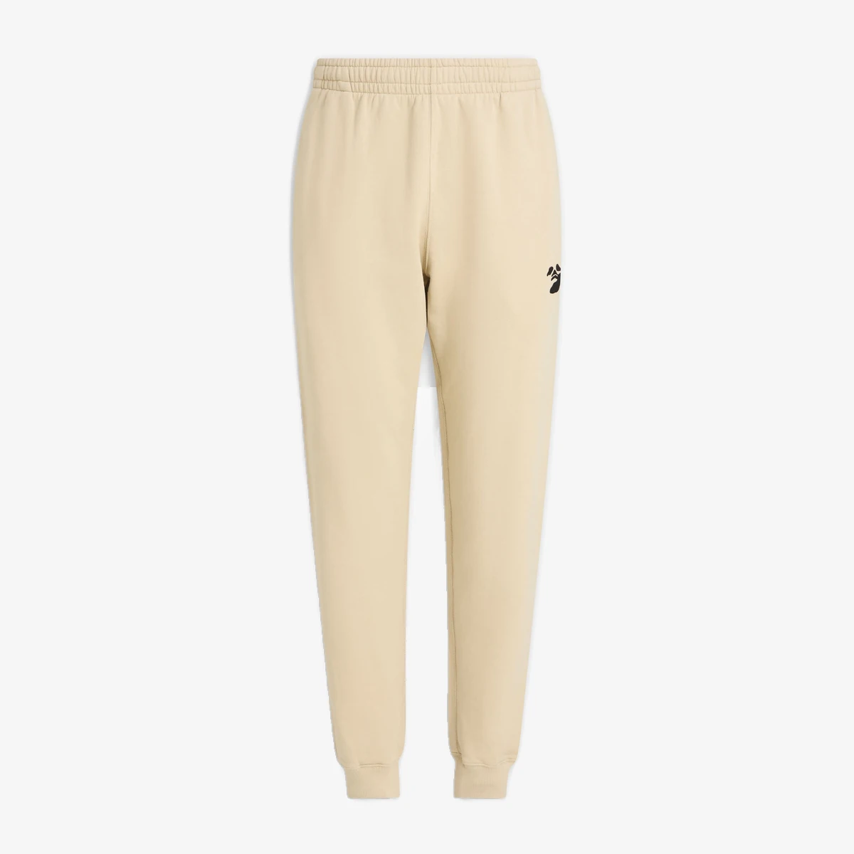 Off-White Embroidered Cotton-Jersey Sweatpants in Beige