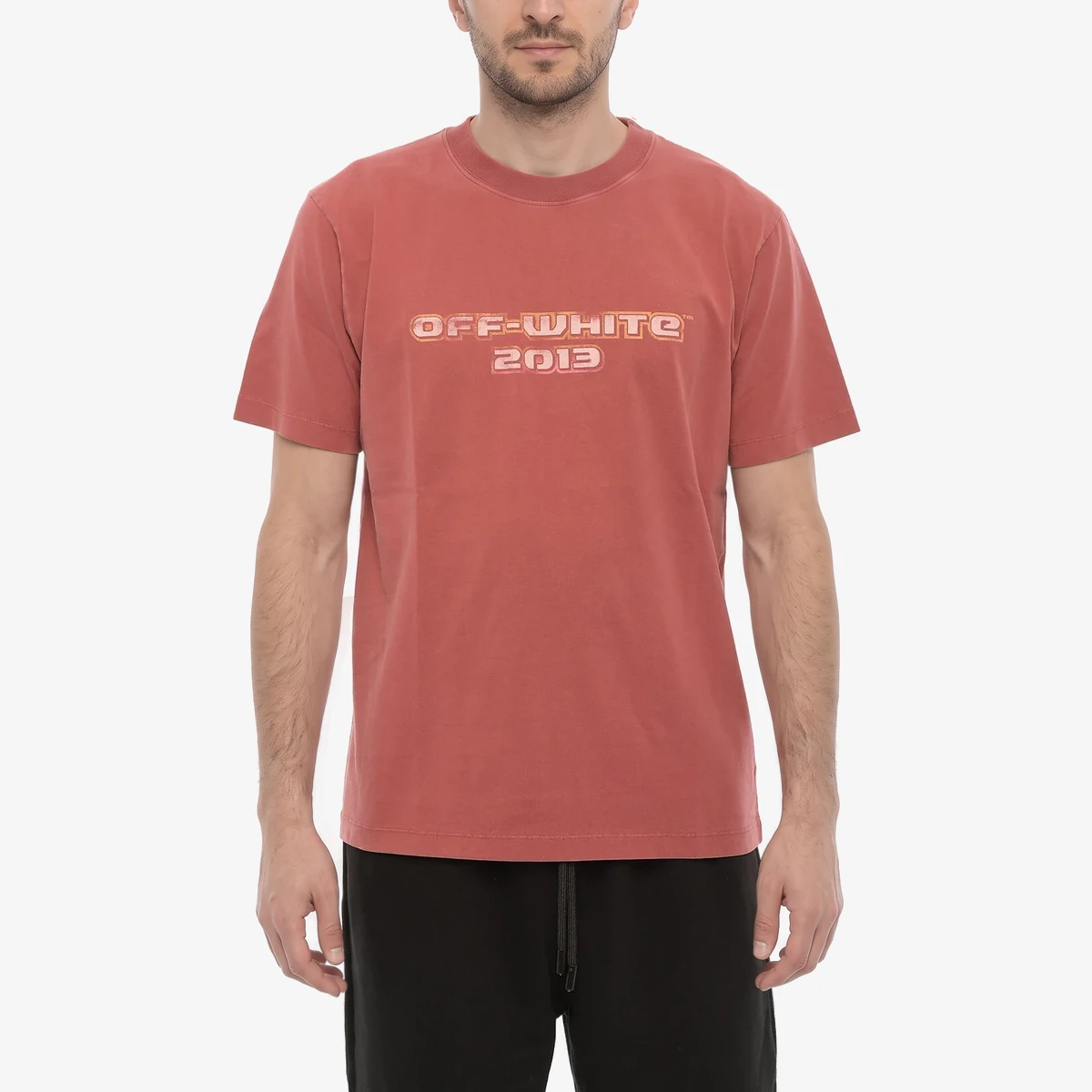 Off-White Crewneck T-Shirt DIGIT BACCHUS Printed in Red