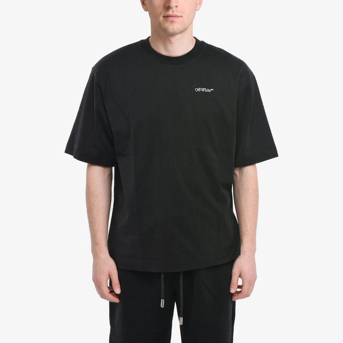 Off-White Crew Neck T-Shirt SCRIBBLE DIAG Cotton Jersey in Black