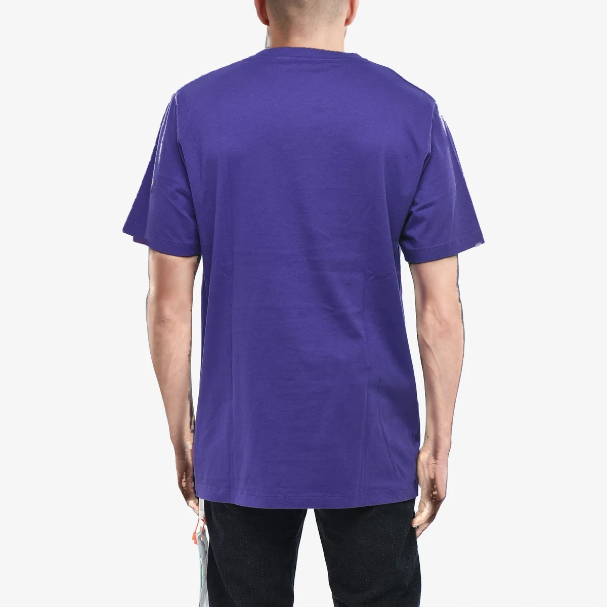 Off-White SEASONAL Cotton Crewneck T-Shirt PAINT MIRROR in Purple