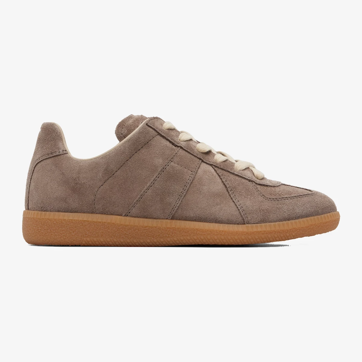 Maison Margiela Taupe Replica Suede Sneakers in Taupe