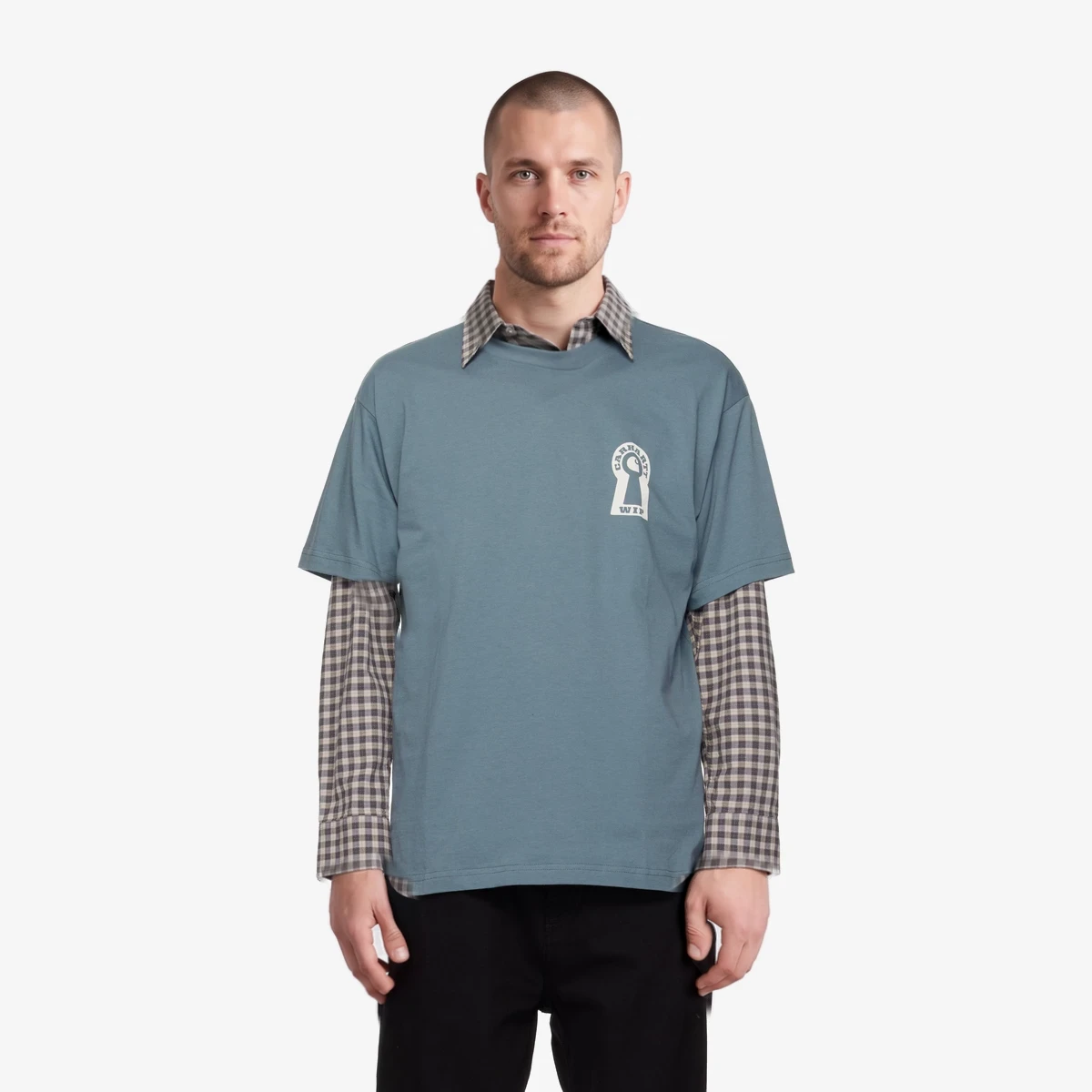 Carhartt WIP Blue S/S Locked T-shirt in Blue