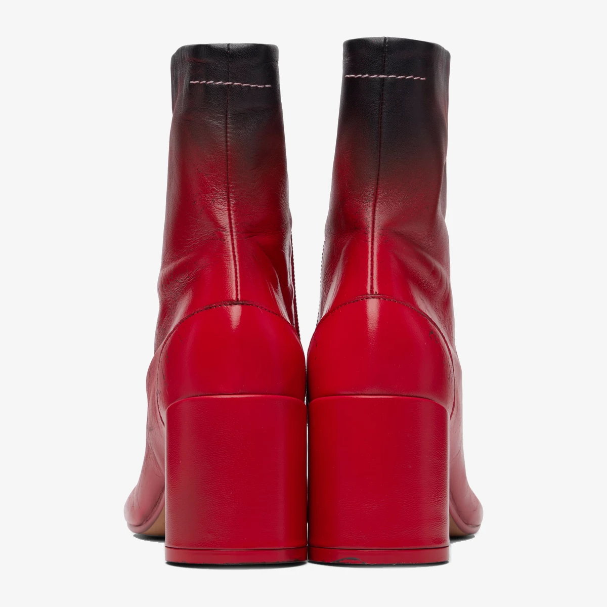 Red Anatomic Block-Heel Boots ხედი 2