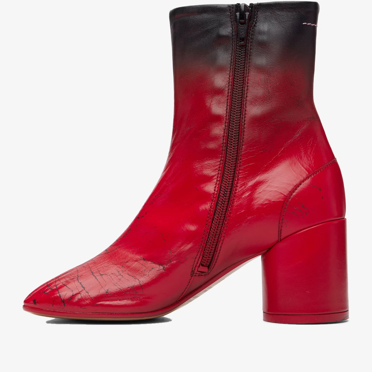 Red Anatomic Block-Heel Boots ხედი 3