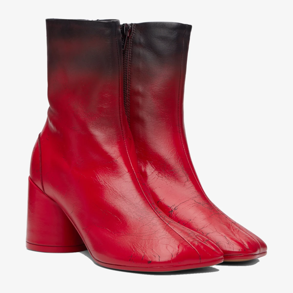 Red Anatomic Block-Heel Boots ხედი 4