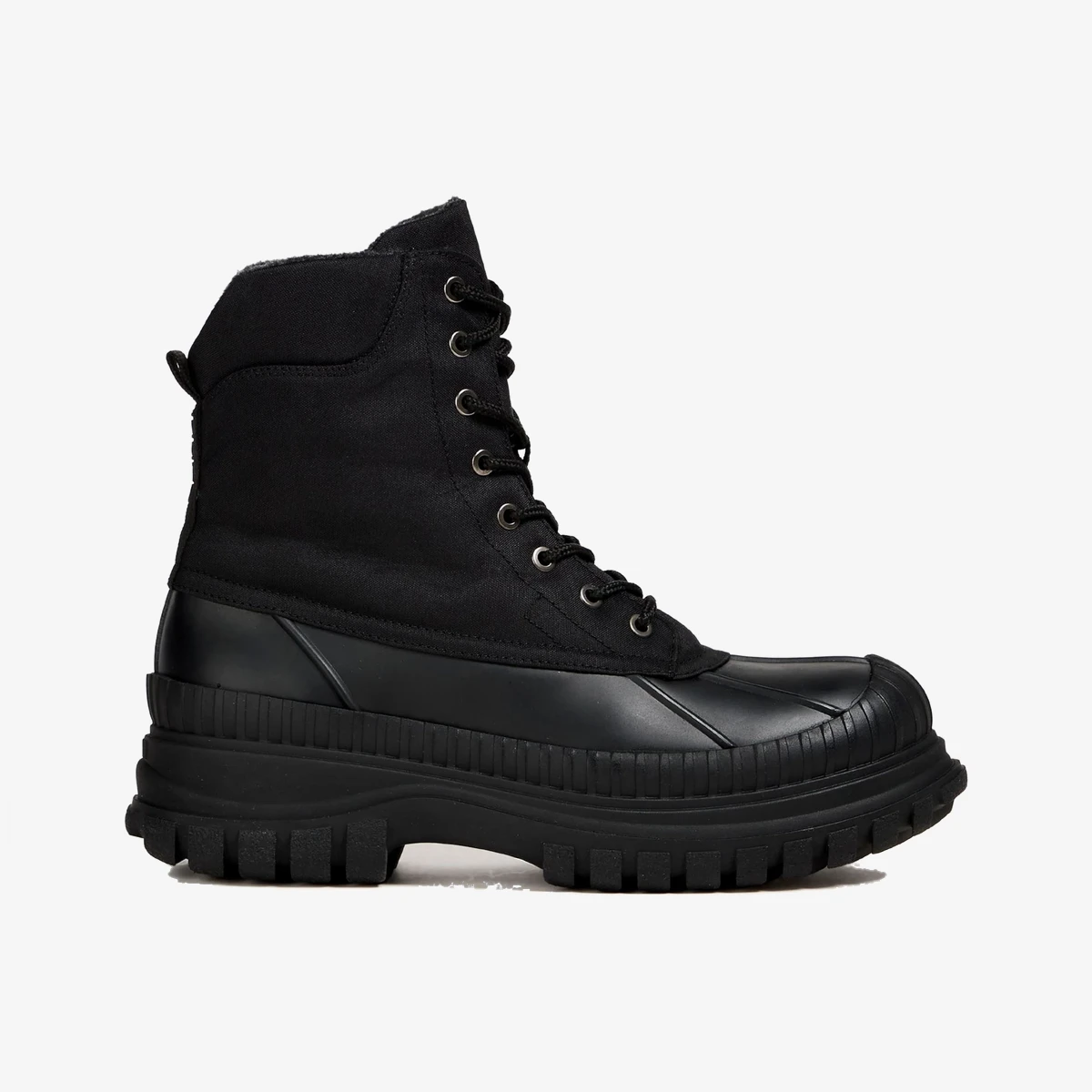 GANNI Canvas Lug-Sole Ankle Boots in Black
