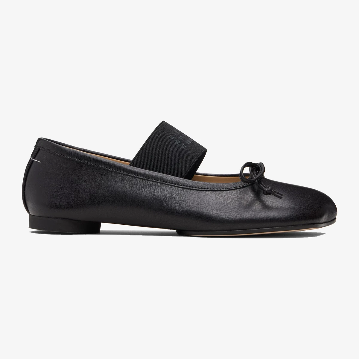 MM6 Maison Margiela Black Anatomic Numeric Ballerina Flats in Black