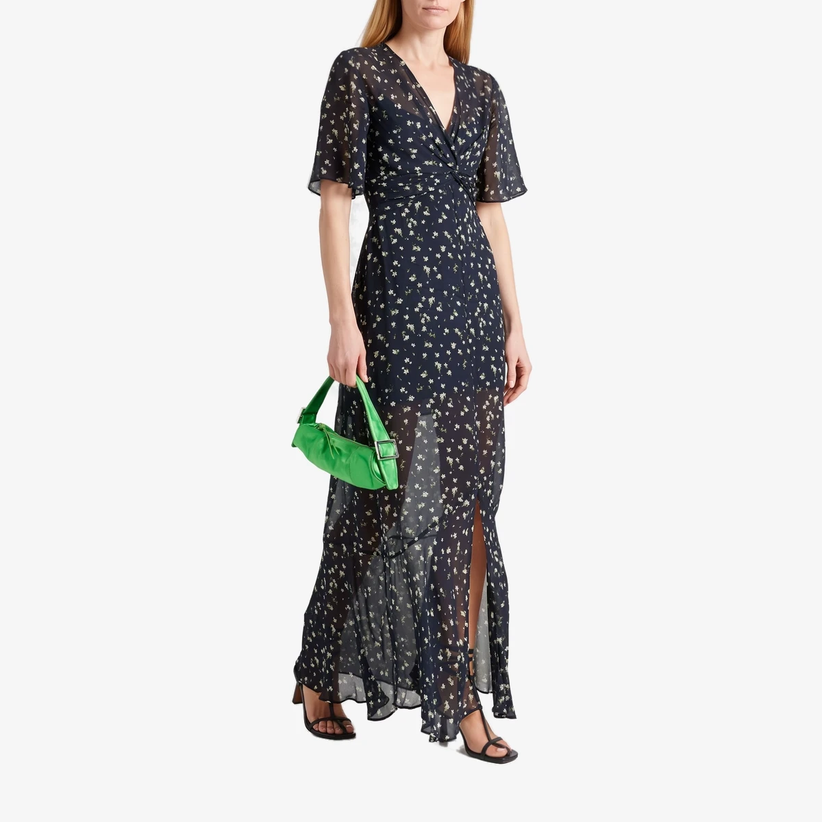 Tamar Twist-Front Floral-Print Georgette Maxi Dress ხედი 2