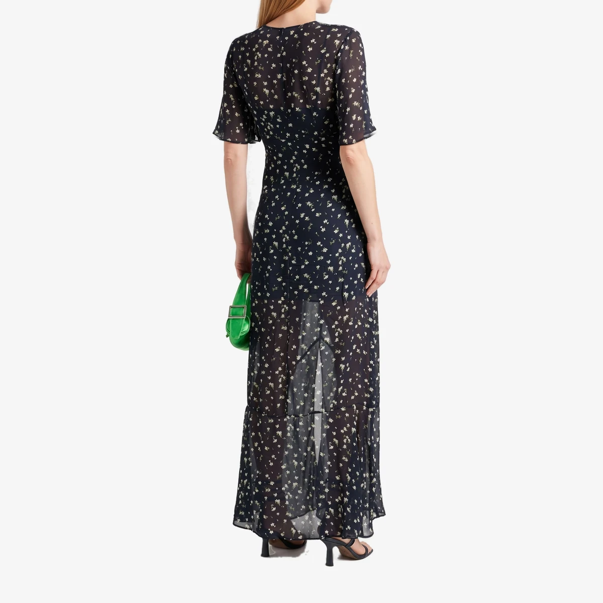 Tamar Twist-Front Floral-Print Georgette Maxi Dress ხედი 3