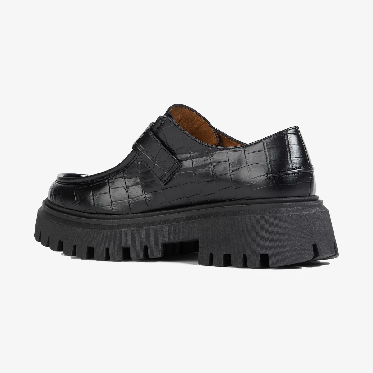 Buckled Croc-Effect Leather Loafers вид 2