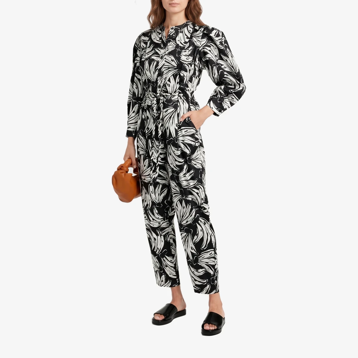 Printed Cotton-Blend Poplin Jumpsuit view 2