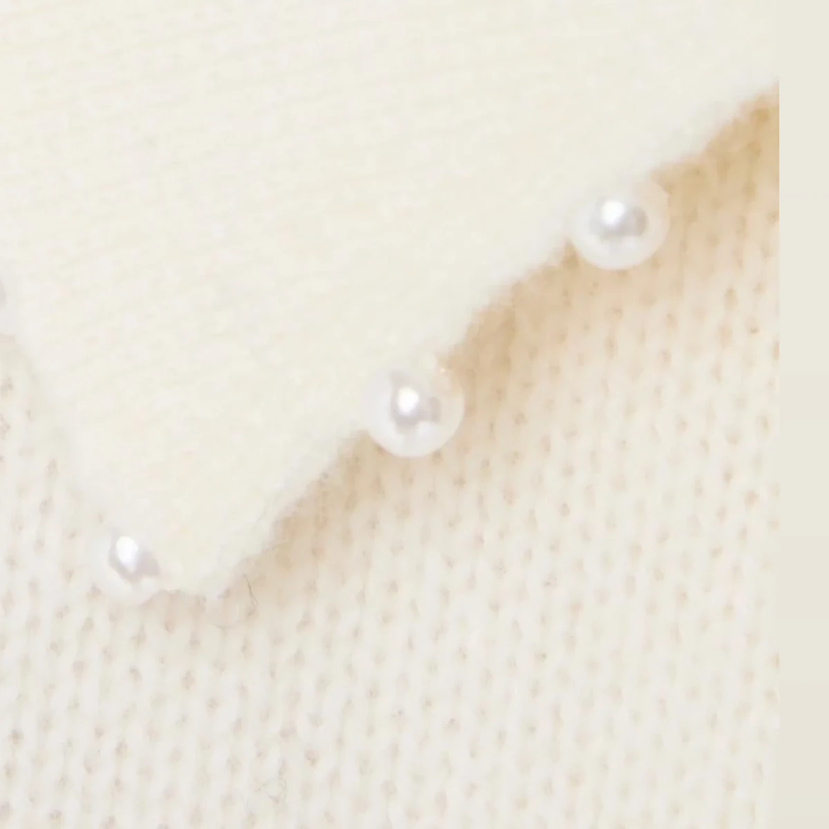 Bead-Embellished Wool Polo Sweater view 2
