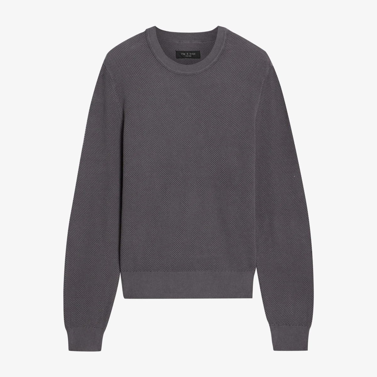 Rag & Bone Dexter Cotton Crew-Neck Sweater in Grey