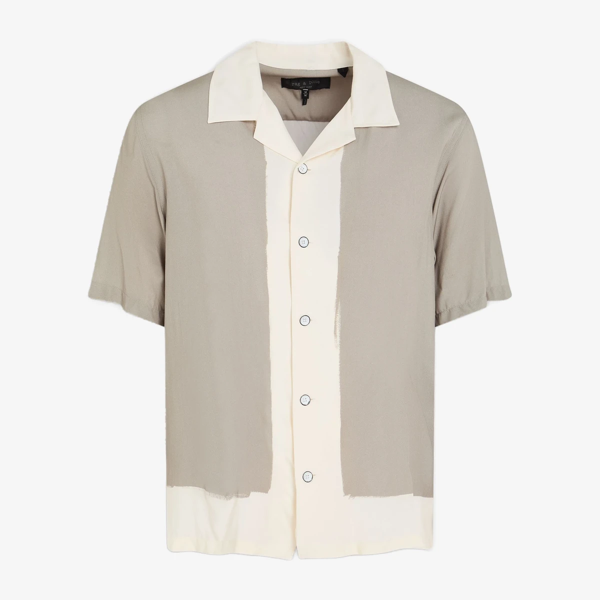 Rag & Bone Avery Two-Tone Crepe de Chine Shirt in Taupe