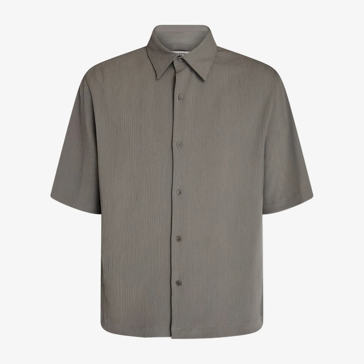 Sandro Short-Sleeve Crepon Shirt in Green