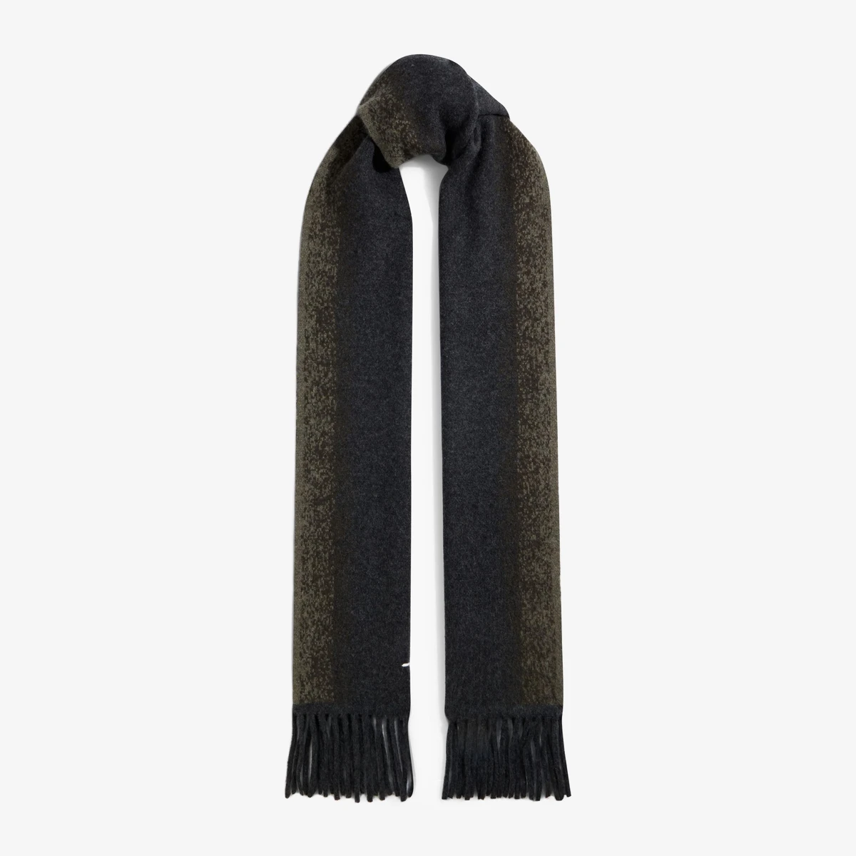 Rag & Bone Downing Jacquard-Knit Wool and Cashmere-Blend Scarf in Grey