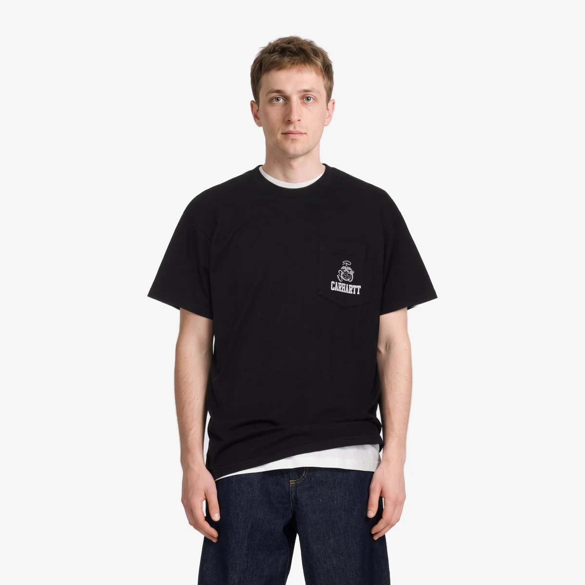 Carhartt WIP Black S/S Pond Corps Pocket T-shirt in Black
