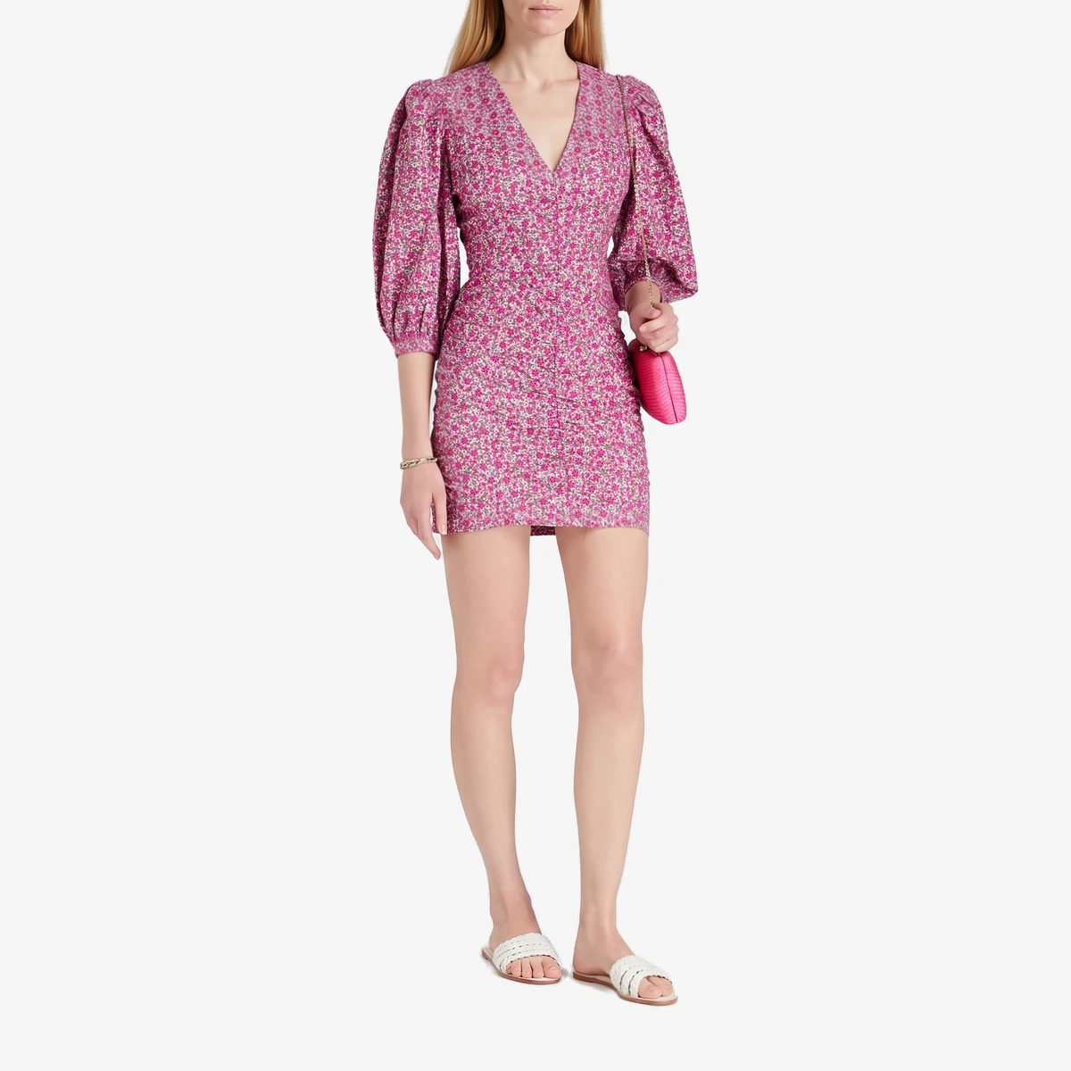 Floral-Print Broderie Anglaise Cotton Mini Dress вид 2