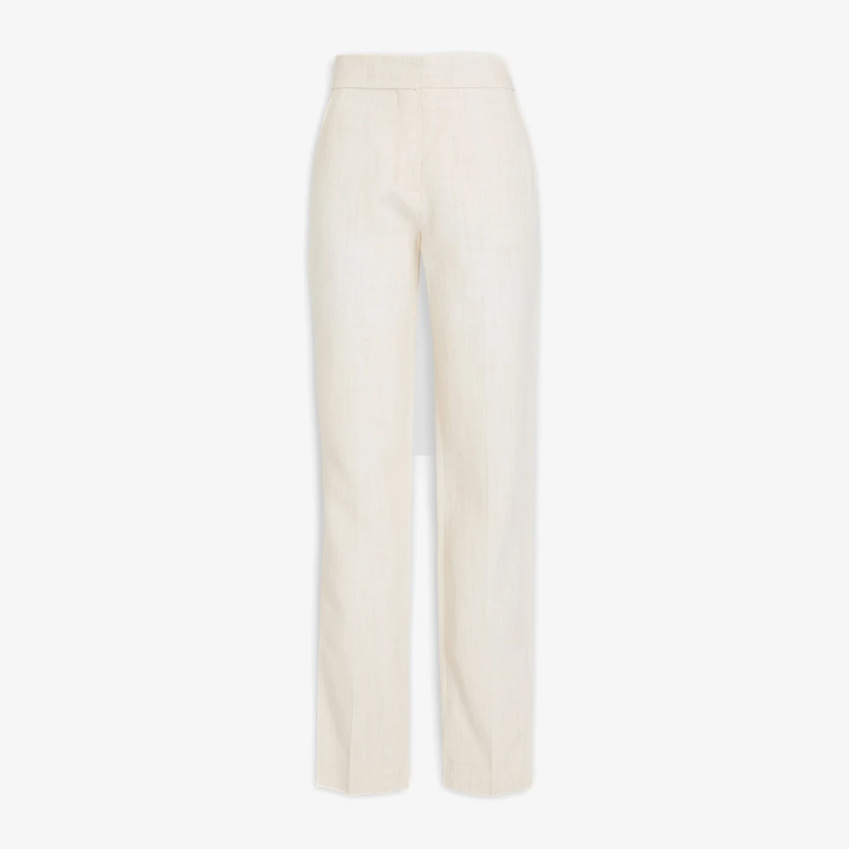 Jacquemus Tibau Linen-Blend Straight-Leg Pants in Off-White