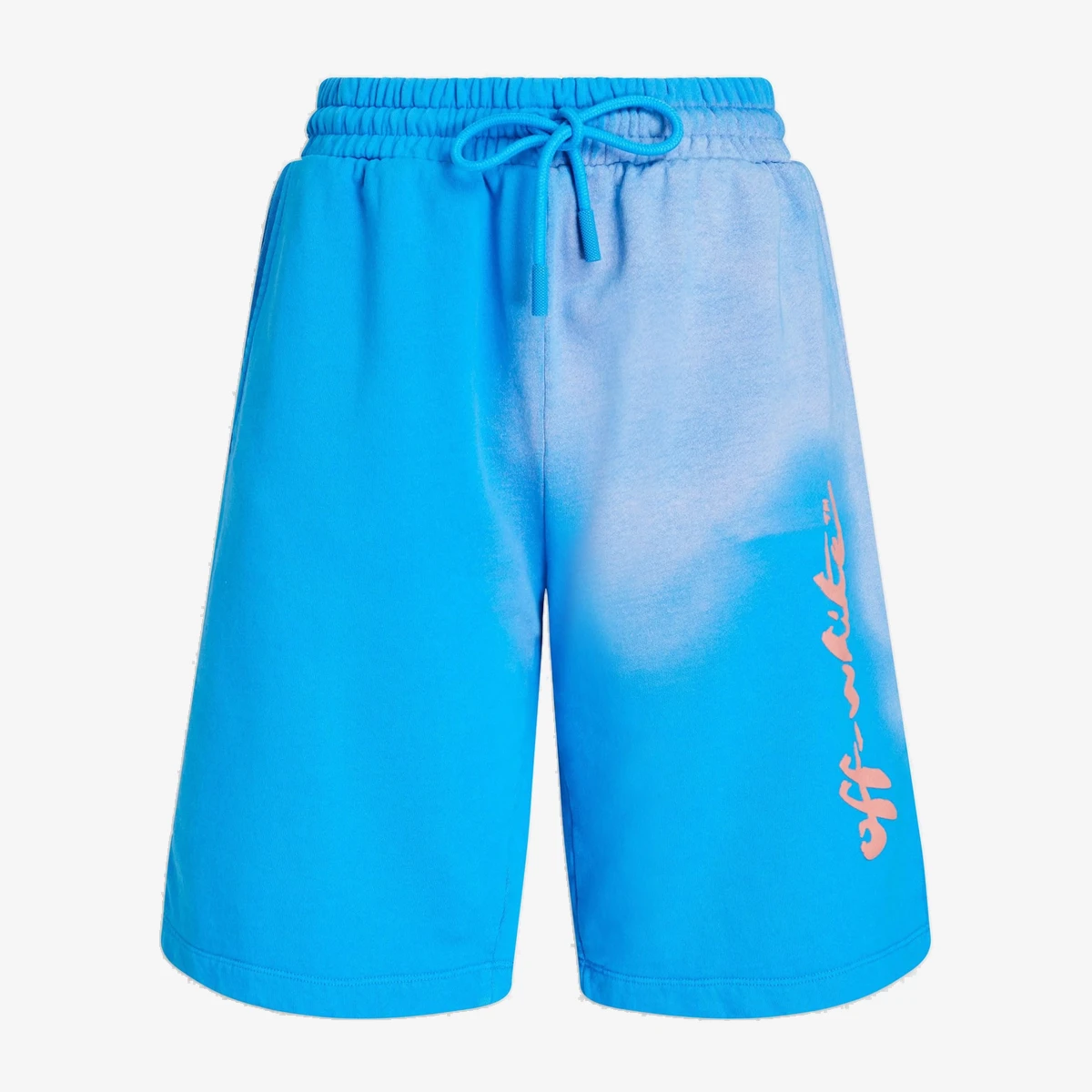 Off-White Printed French Cotton-Terry Shorts in Blue
