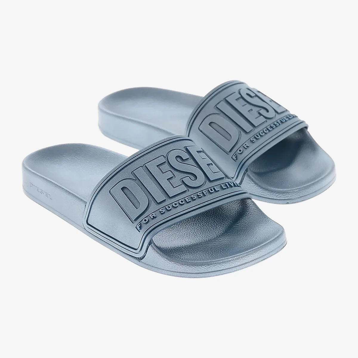 Diesel Rubber Slides SA-MAYEMI With Embossed Logo in Grey