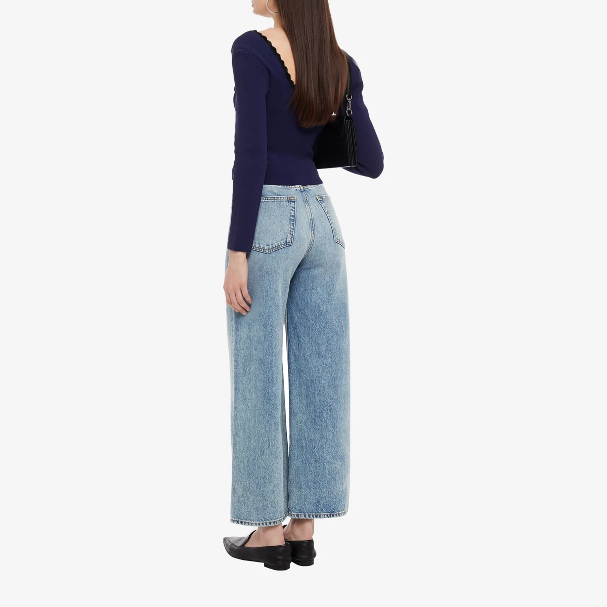 Velvet-Trimmed Ponte Top ხედი 3