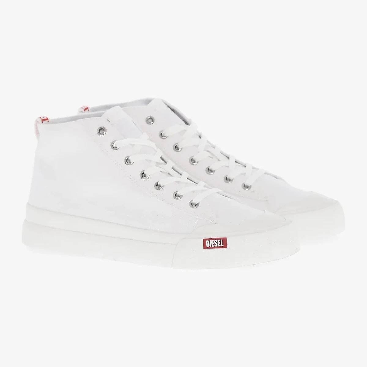 Diesel Canvas Mid-Top Sneakers S-ATHOS in White
