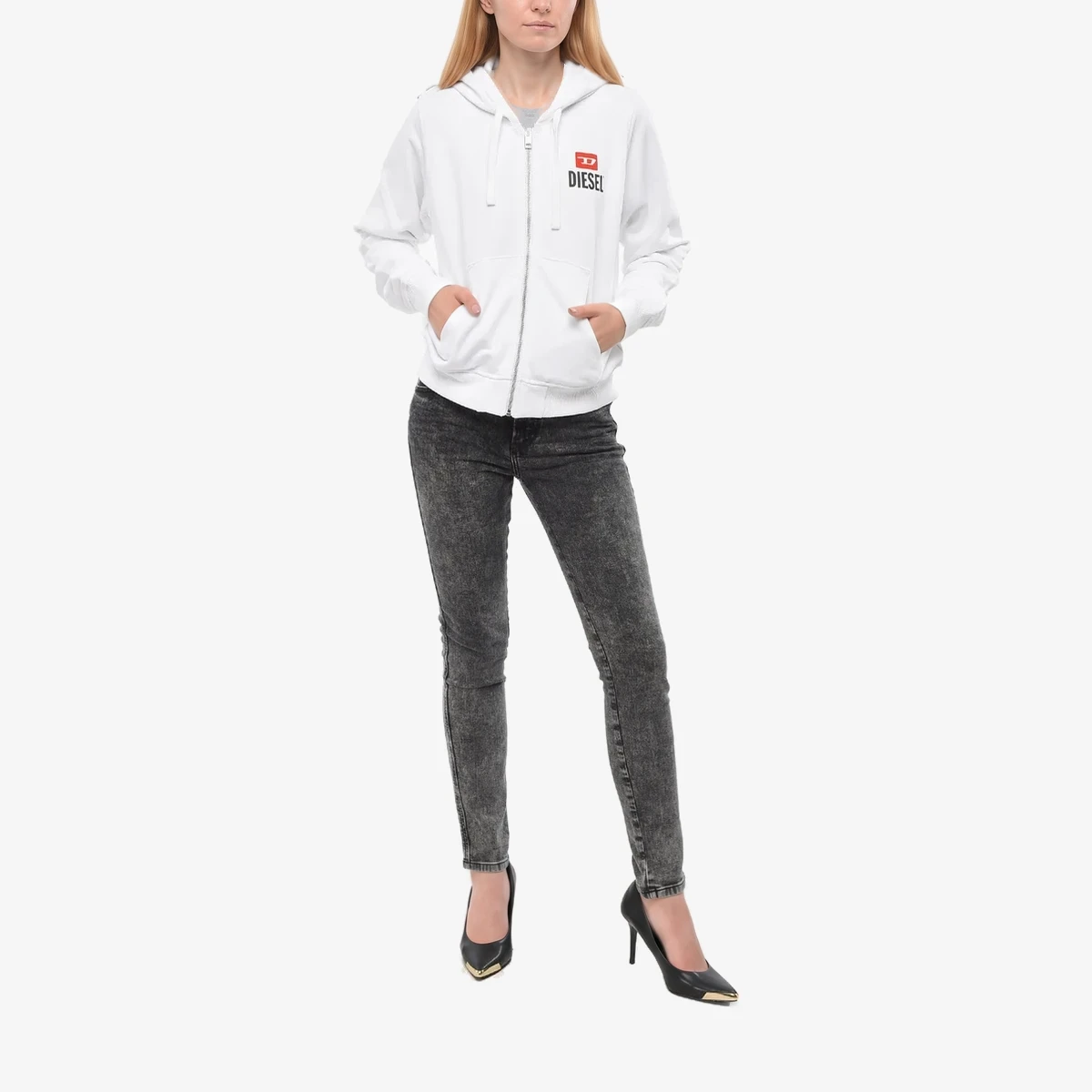 Full-Zip Hoodie with Flocked Logo ხედი 4