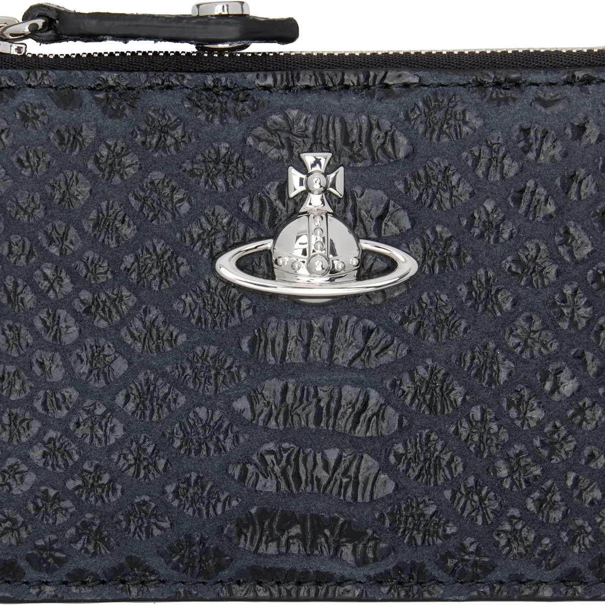 Vivienne Westwood Gray & Black Slim Long Card Holder in Grey