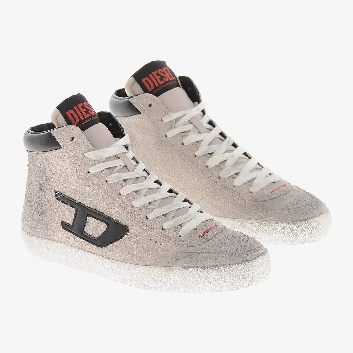 Diesel Leather High-Top Sneakers S-LEROJI With Monogram in White