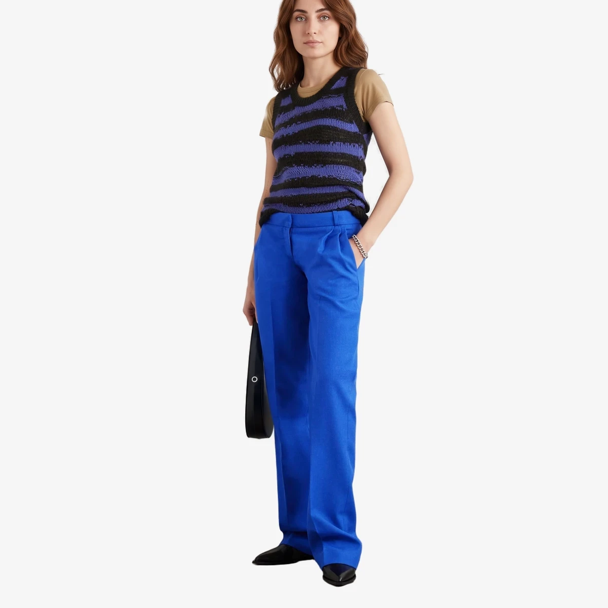 Pleated Virgin Wool Straight-Leg Pants вид 2