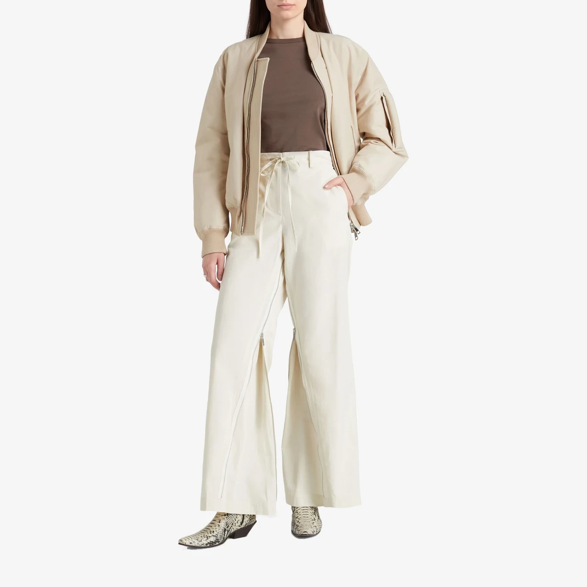 Cotton-Blend Twill Wide-Leg Pants view 2