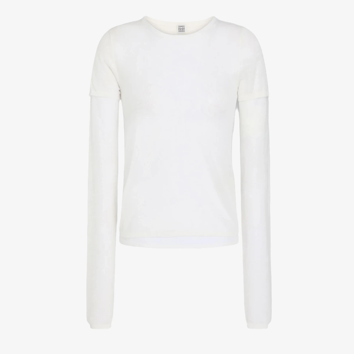Toteme Layered Lyocell-Blend Knit Top in Off-White