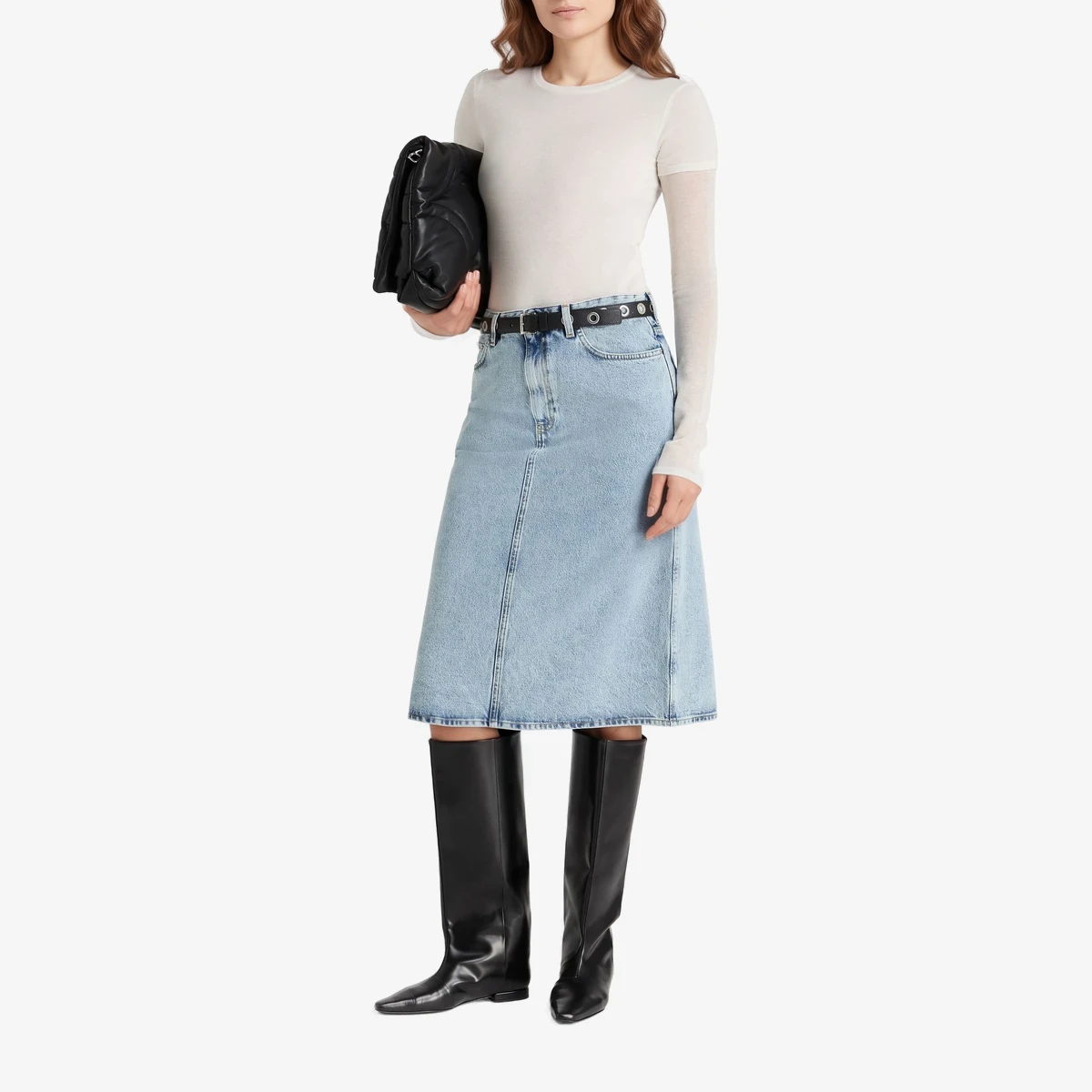 Toteme Layered Lyocell-Blend Knit Top — Молочный