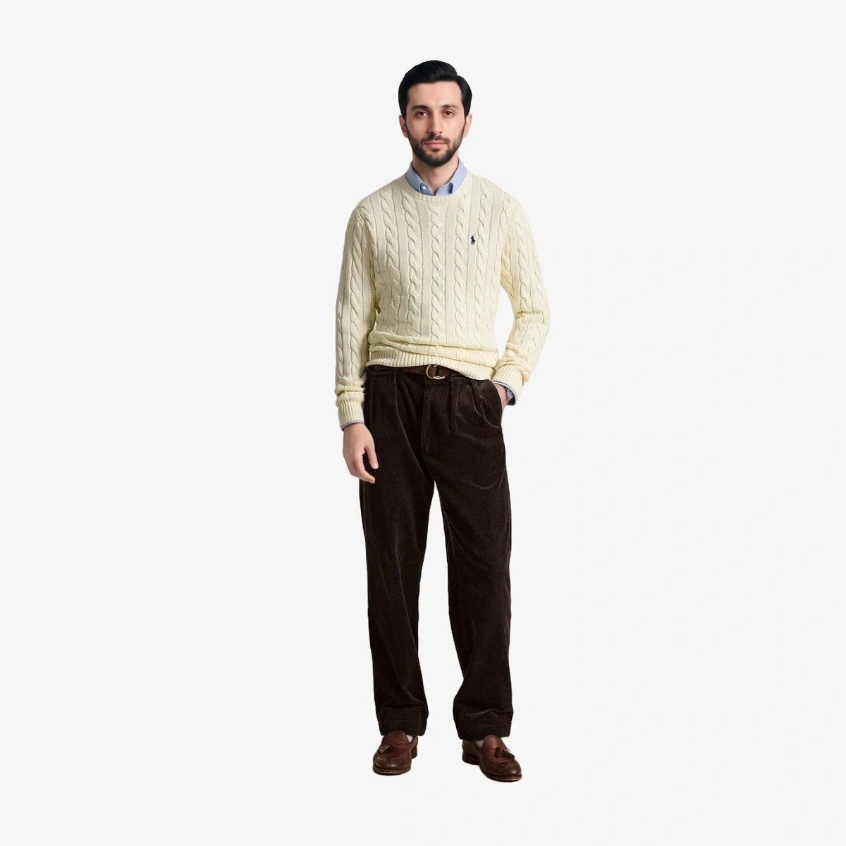 Polo Ralph Lauren Cable-Knit Cotton Sweater in Off-White