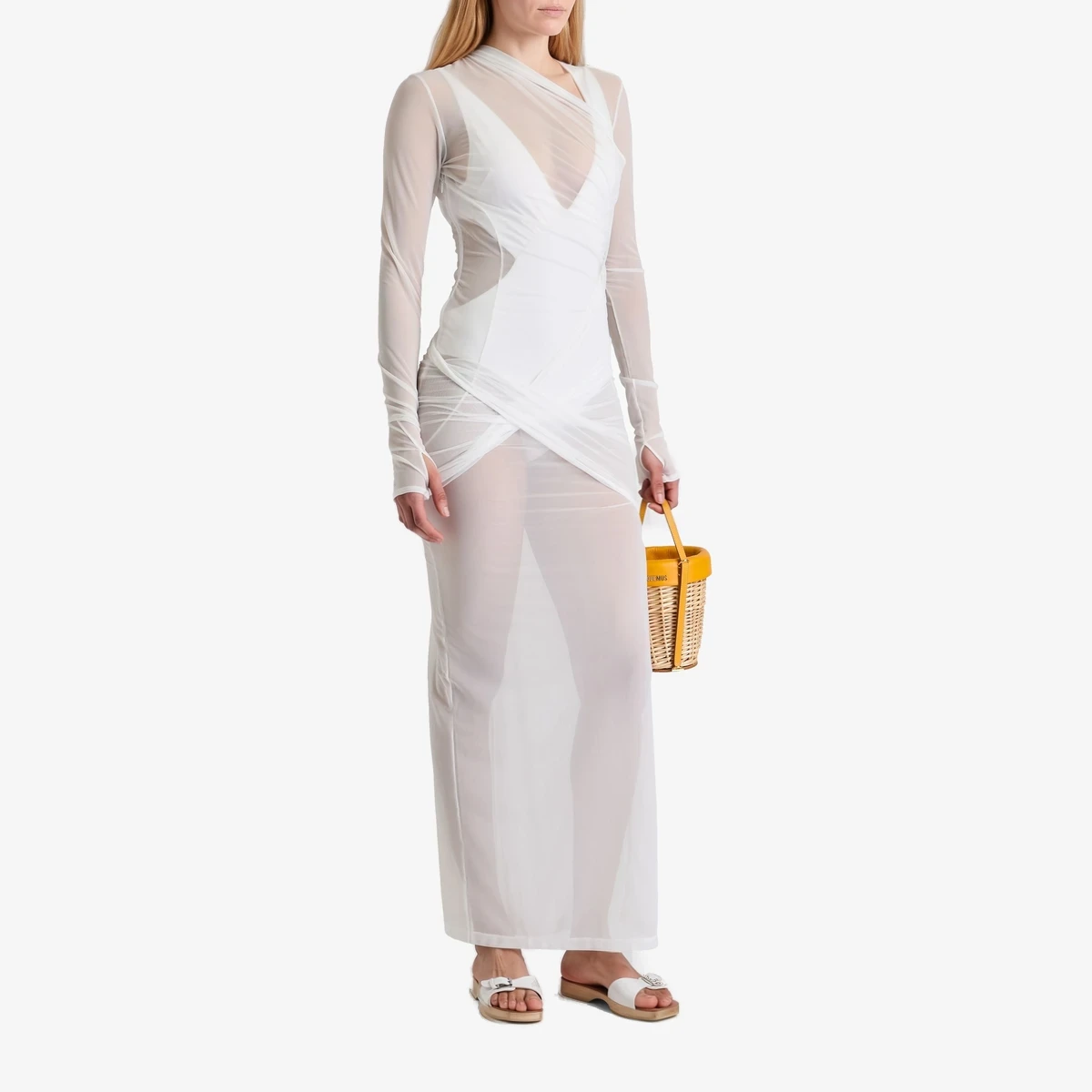 Piombone Draped Tulle Maxi Dress view 2