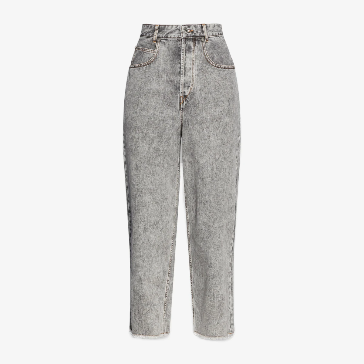 Marant Étoile Laliskasr Acid-Wash High-Rise Straight-Leg Jeans in Grey