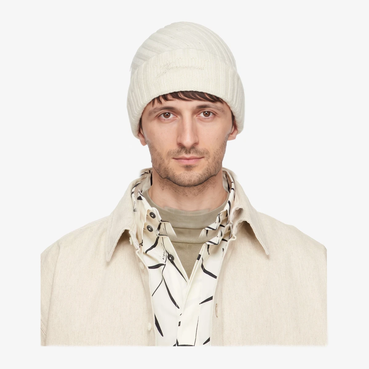 Jacquemus Off-White 'The Tourni' Beanie in Off-White