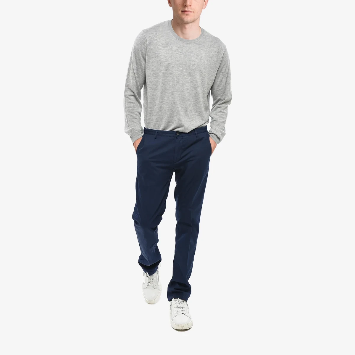 Hugo Boss BOSS Gabardine Cotton Chino Pants RICE3 in Blue