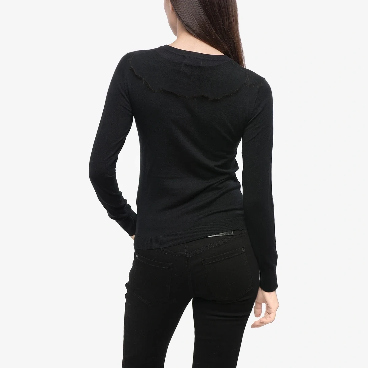 Solid Cotton Crewneck Top M-ARIANNE-NEW ხედი 2