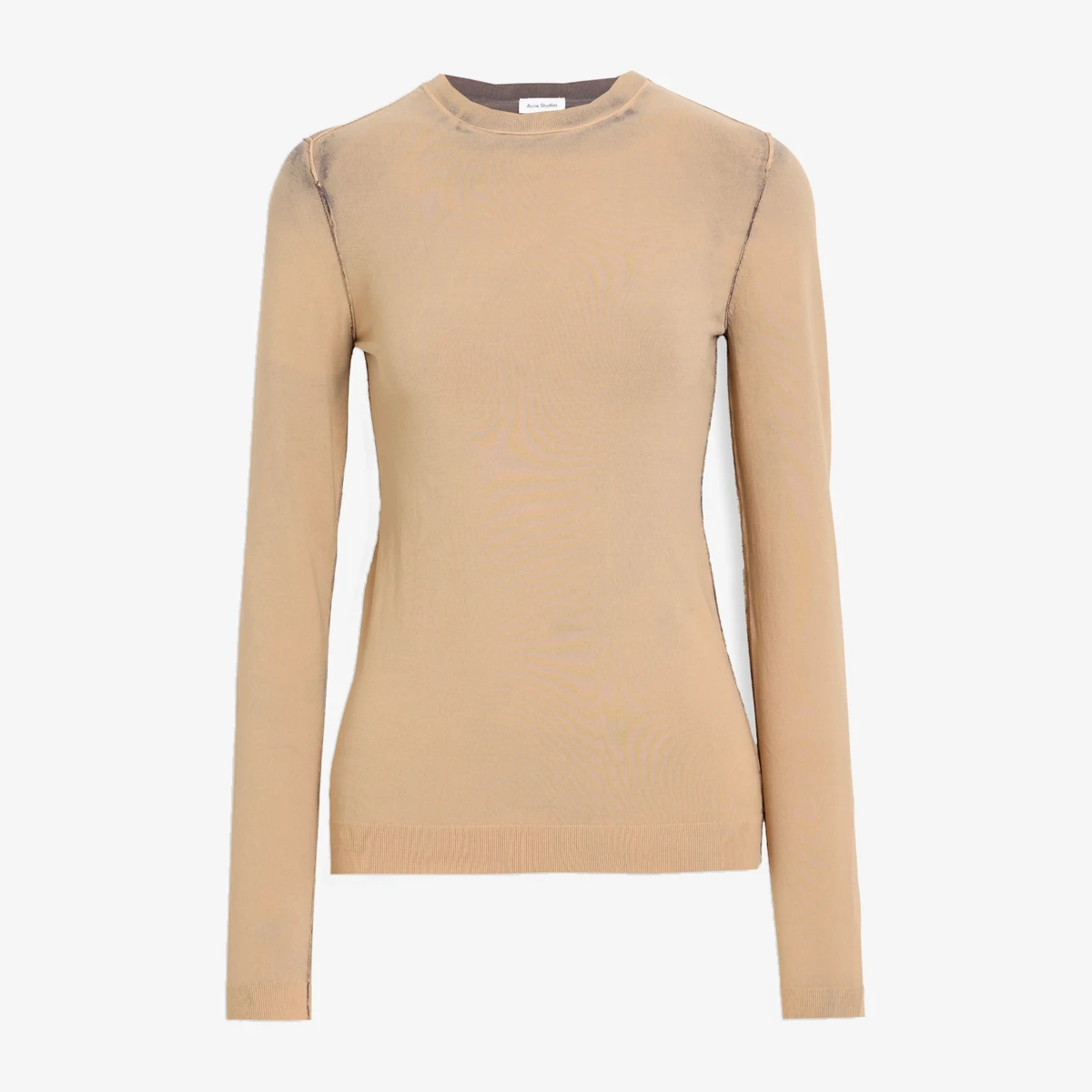Acne Studios Cutout Stretch-Jersey Top in Beige