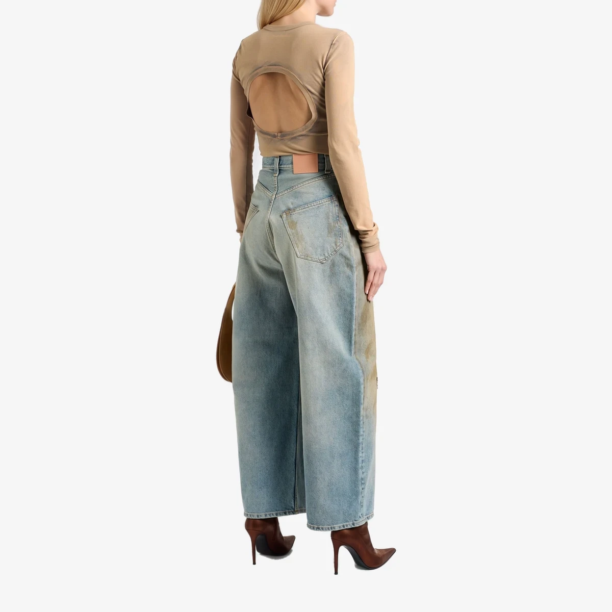 Cutout Stretch-Jersey Top вид 3