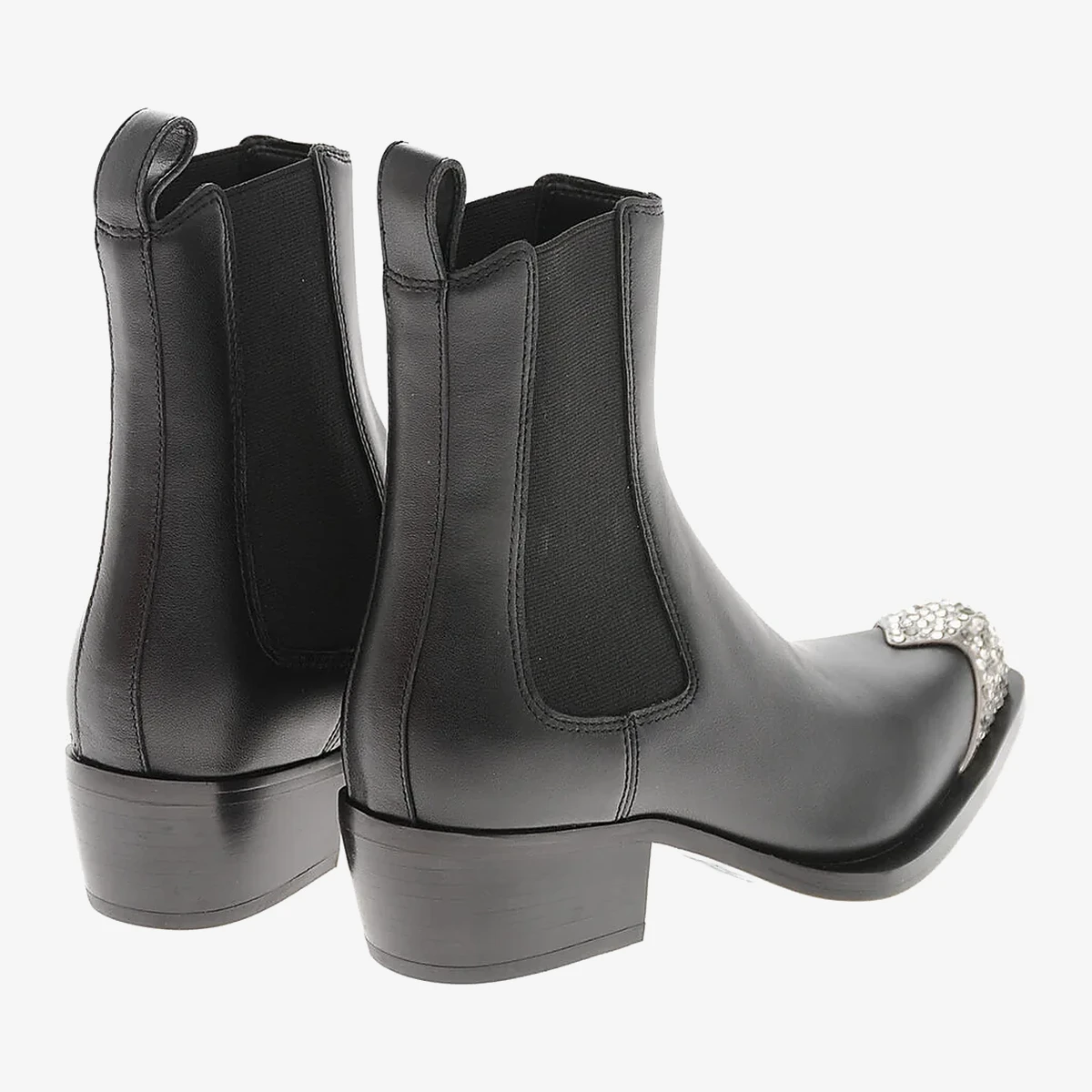 Leather Ankle Boots D-CALAMITY With Rhinestone Toe 5cm view 2