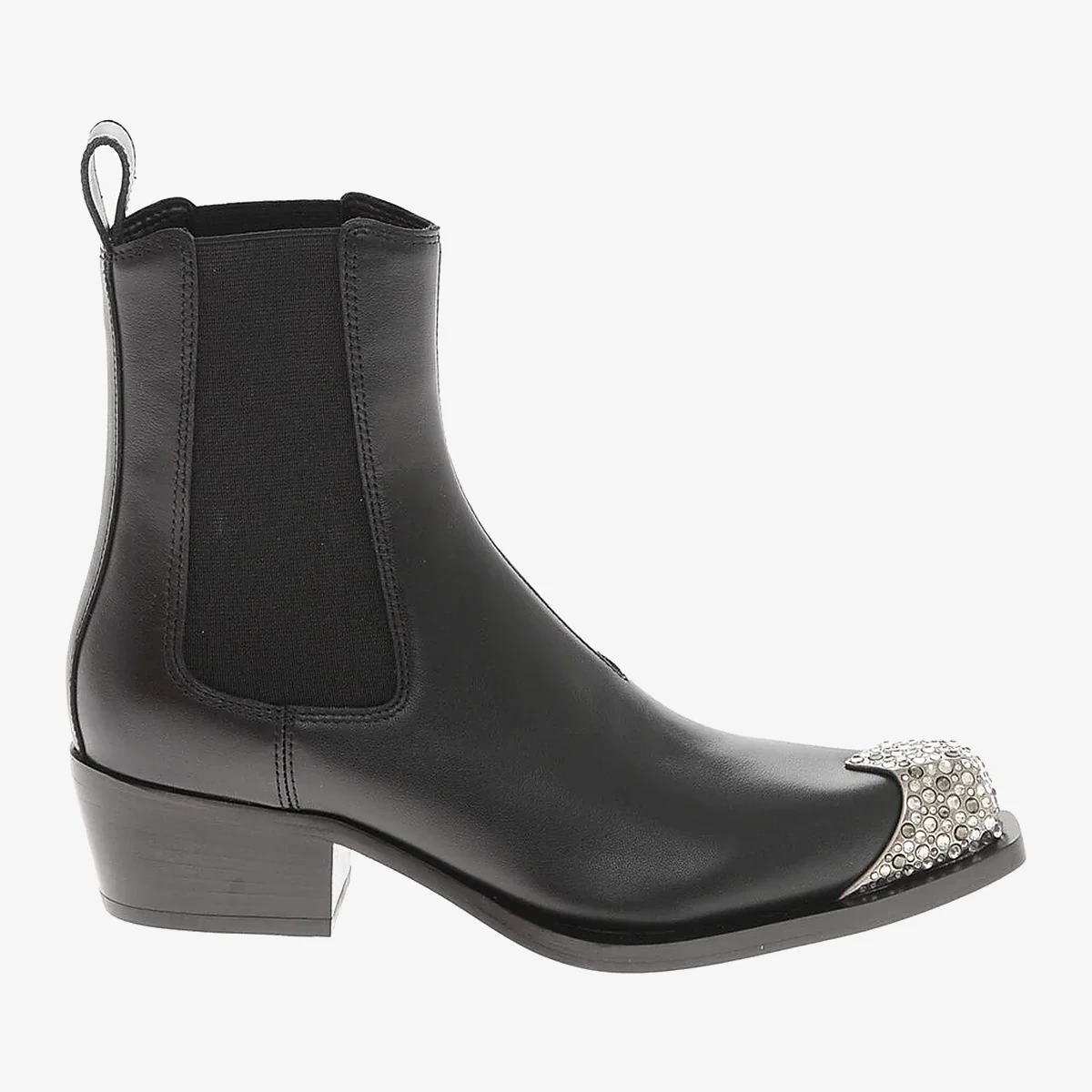 Leather Ankle Boots D-CALAMITY With Rhinestone Toe 5cm view 3