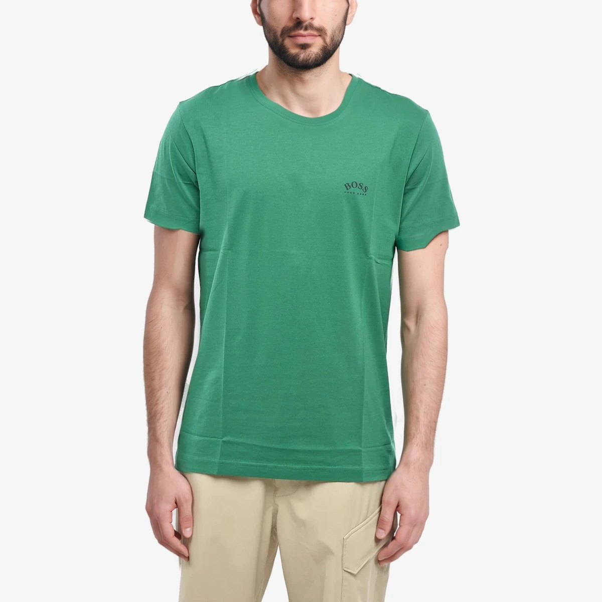 Hugo Boss BOSS Crew-Neck T-Shirt With Side Logo Print in Green