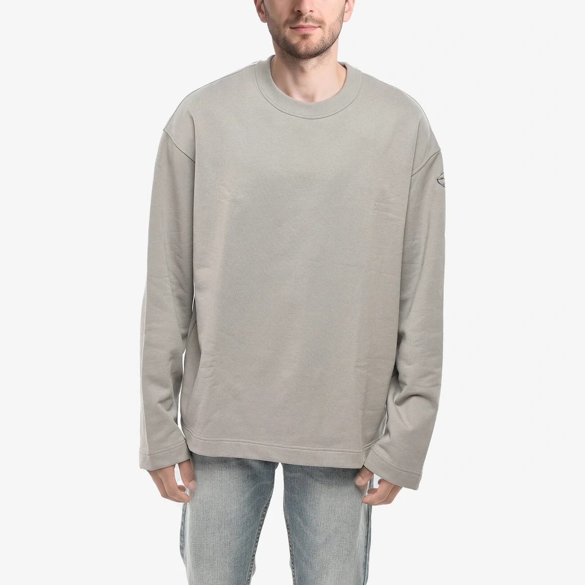 Diesel Cotton Crewneck Sweatshirt S-MACSIS With Monogram in Grey