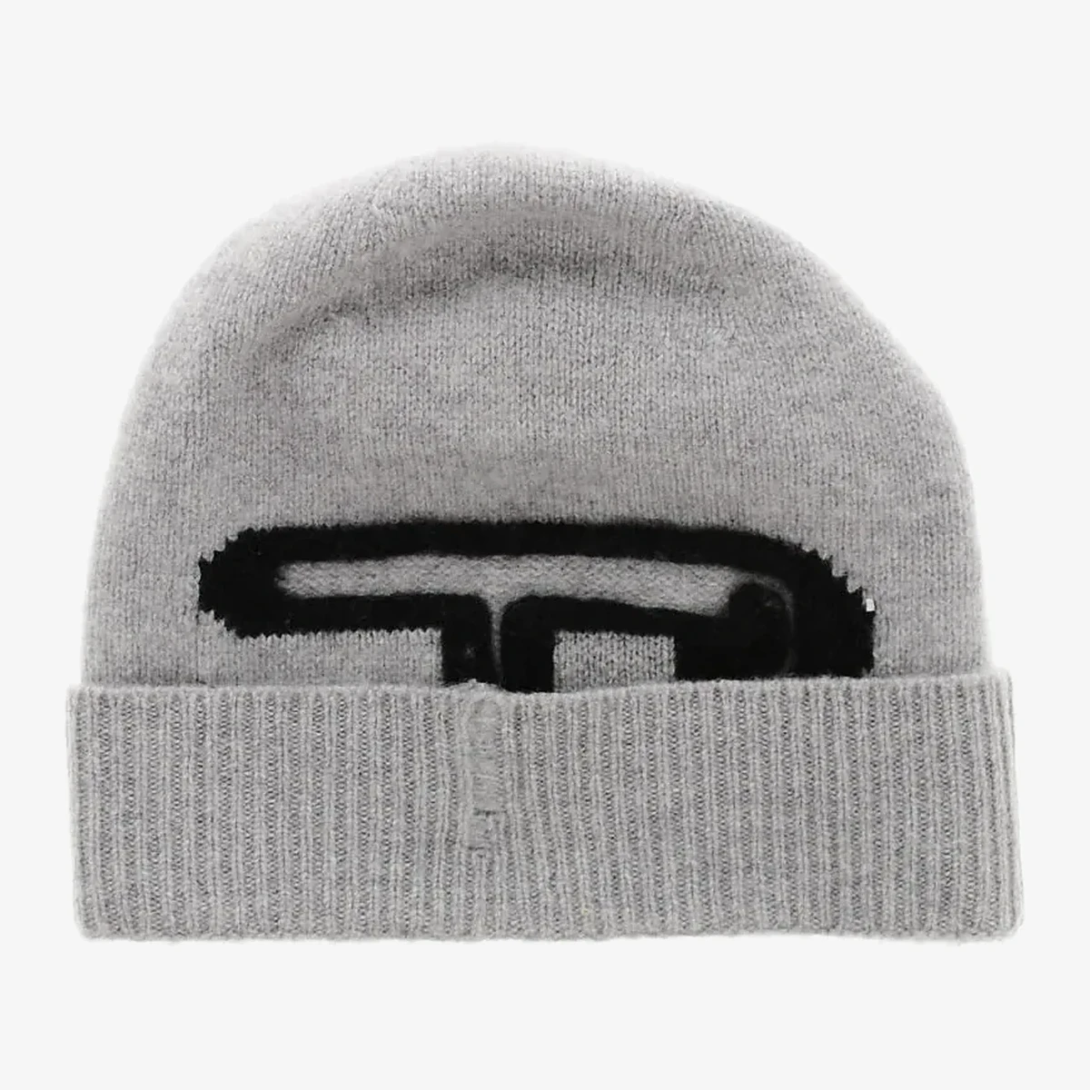 Diesel Wool Beanie K-PEEL with Contrasting Monogram in Grey