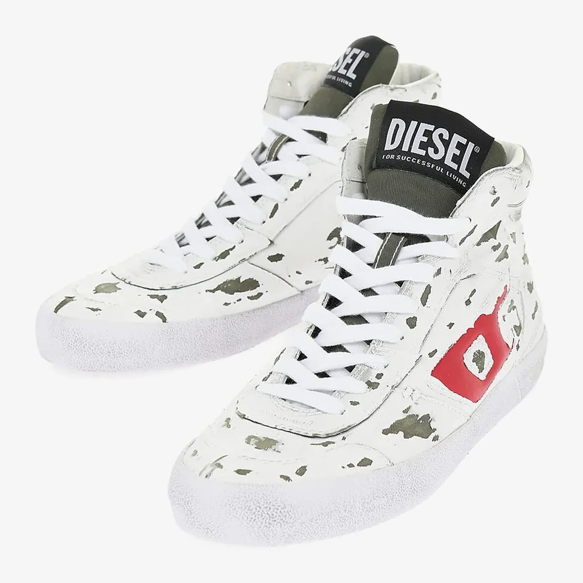Diesel Sneakers S-LEROJI MID Vintage Effect in White