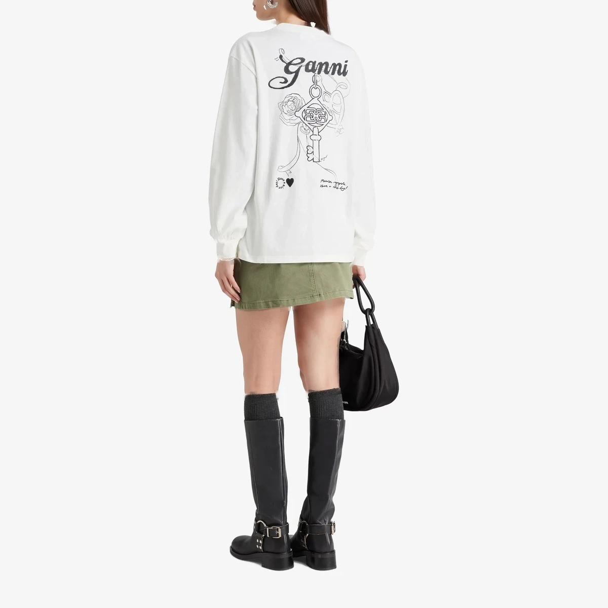 Embroidered printed ribbed cotton-jersey top ხედი 3